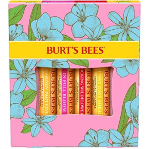 burt’s bees lip balm easter basket stuffers, lip care gifts for all day hydration, in full bloom set – beeswax, dragonfruit lemon, tropical pineapple & strawberry, 4 pack (packaging may vary)
