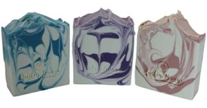 ansley bridge bar soap variety 3pck 5oz | handmade peppermint, lavender, rose soap | moisturizing | palm oil free | for all skin types | gift set for men & women
