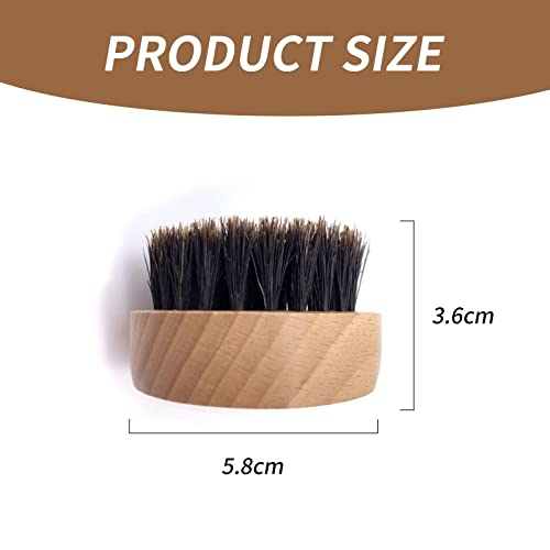 Beard Brush for men Boar Bristle Black Walnut Wood Beard Comb Brush Small and Round for Men To Tame and Soften Your Facial Hair