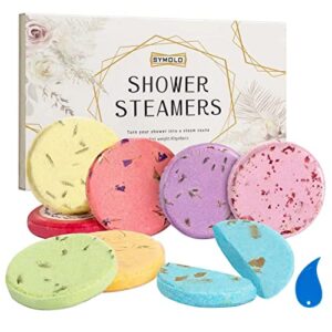 SYMOLO Shower Steamers, Pack of 8 Shower Steamers Aromatherapy with Essential Oils, Calming, Relaxation Shower Bombs for Home Spa, Self Care Gifts for Women, Men, Moms