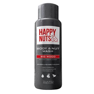 happy nuts body and nut wash for men – big wood – natural men’s shower gel – sandalwood body wash