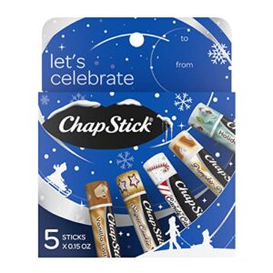 chapstick holiday collection holiday lip balm variety gift box – 0.15 oz (pack of 5)