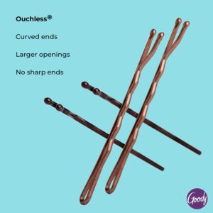 Goody Slideproof Womens Bobby Pin - 48 Count, Crimpled Brown - 2 Inch Pins Help Keep Hairs In Place - Hair Accessories to Style With Ease and Keep Your Hair Secured - For All Hair Types - Pain Free