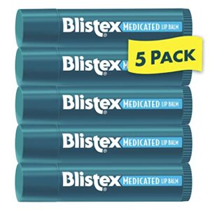 Blistex Medicated Lip Balm, 0.15 Ounce, Pack of 5 – Prevent Dryness & Chapping, SPF 15 Sun Protection, Seals in Moisture, Hydrating Lip Balm, Easy Glide Formula for Full Coverage