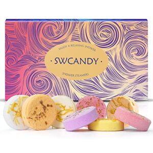 aromatherapy shower steamers gifts for mom – swcandy 8 pcs bath bombs gifts for women, shower bombs with essential oils relaxation gifts for home spa, melts for women who has everything