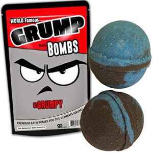 giant grump bath bombs xl bath balls funny bathbombs for men black and blue bath fizzers fun old man gags stocking stuffers for dads grandpa gags 2 pack