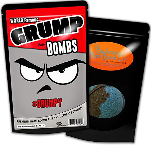 Giant Grump Bath Bombs XL Bath Balls Funny Bathbombs for Men Black and Blue Bath Fizzers Fun Old Man Gags Stocking Stuffers for Dads Grandpa Gags 2 Pack