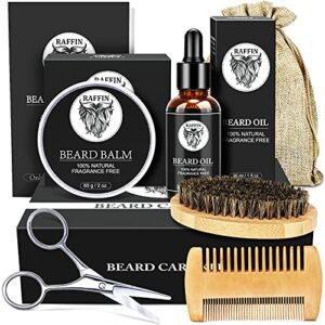 Birthday Gifts for Men - Beard Kit Gifts Set for Men with Beard Oil, Beard Balm, Beard Brush, Beard Comb, Scissors, eBook - Anniversary & Graduation Gifts for Him Dad Husband Boyfriend Brother Fiance