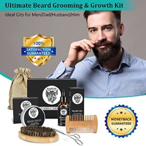 Birthday Gifts for Men - Beard Kit Gifts Set for Men with Beard Oil, Beard Balm, Beard Brush, Beard Comb, Scissors, eBook - Anniversary & Graduation Gifts for Him Dad Husband Boyfriend Brother Fiance