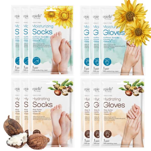 NEW Epielle Hydrating & Moisturizing Gloves & Socks Masks Combo 12pk for Hand and Foot STOCKING STUFFERS!!