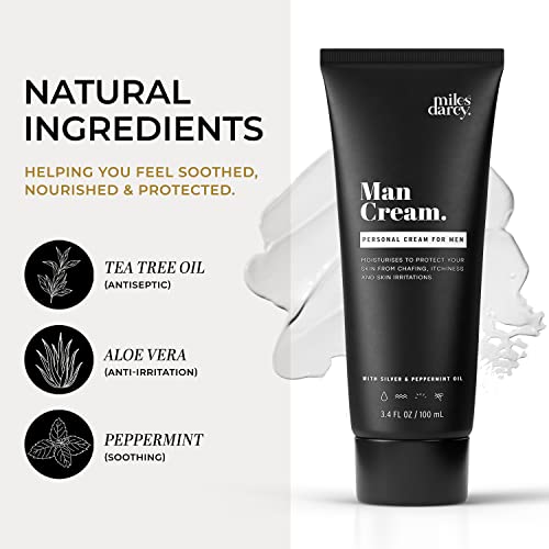 Miles Darcy Man Cream | Ball Cream For Men | Anti Chafing & Moisturising | Protects & Soothes Against Jock Itch & Odor Causing Bacteria | PH Balanced Penile Cream & Ball Deodorant