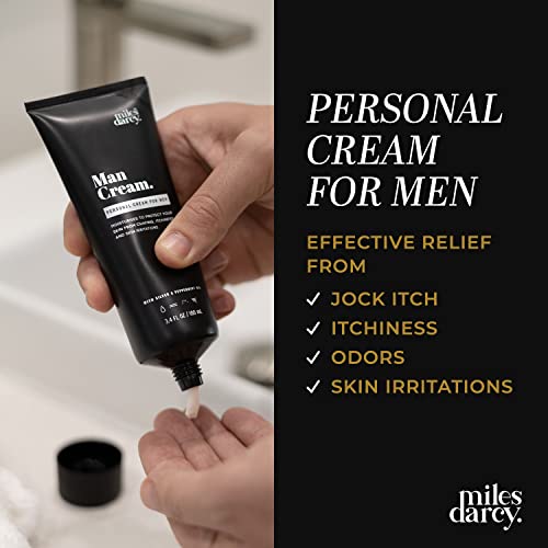 Miles Darcy Man Cream | Ball Cream For Men | Anti Chafing & Moisturising | Protects & Soothes Against Jock Itch & Odor Causing Bacteria | PH Balanced Penile Cream & Ball Deodorant