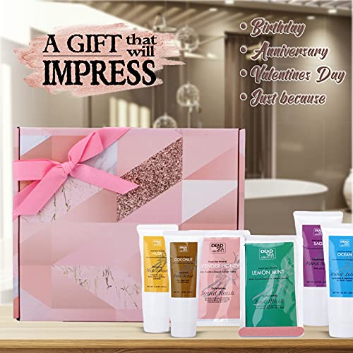 Home Spa Beauty Gift Box for Wife and Girlfriend! Womens Spa Basket - Spa Gift Set with Hand Mask & Foot Peeling Mask for Working Hands Lotion Gift Set. Natural & Organic Spa Treatment Kit for Men & Women.