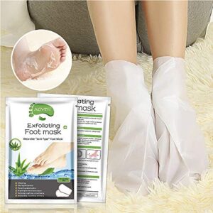 Foot Peel Mask, 3 Pairs Foot Mask- Repair Heels & Removes Dry Dead Skin for Our Feet - Exfoliating Foot Peel Mask for Hard Skin (Aloe Vera)