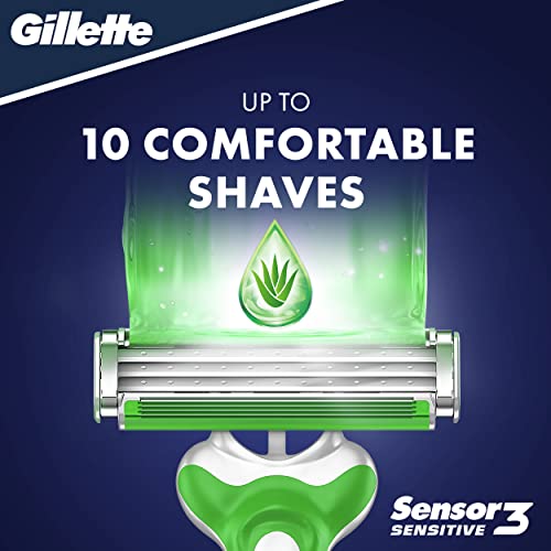 Gillette Sensor3 Sensitive Men's Disposable Razor, 4 Razors