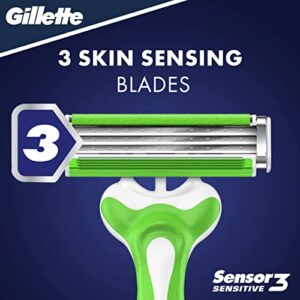 Gillette Sensor3 Sensitive Men's Disposable Razor, 4 Razors