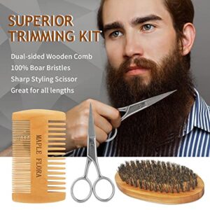 Beard Kit, Men’s Gifts Set w/Beard Conditioner, 2 Packs Beard Growth Oil, Beard Wash/Shampoo, Brush, Comb, Scissors, Bag, e-Book, Mustache Grooming Care Gifts for Him Dad Boyfriend Birthday Christmas