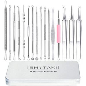 blackhead remover tools, 2023 latest 16 pcs pimple popper tool kit, acne blackhead tools for blemish, 410 premium professional stainless acne pimple extractor tool with metal box