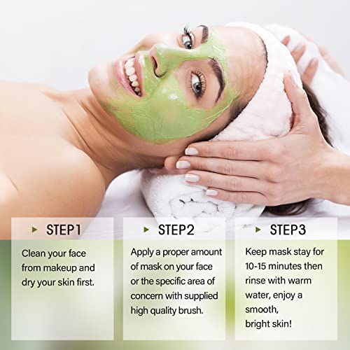 SHVYOG Green Tea Face Mask, Antioxidant Green Tea Clay Mask with Volcanic Mud, Deep Cleansing & Moisturizing & Hydrating Clay Facial Mask for Pores, Blackheads, Wrinkles, Dirts