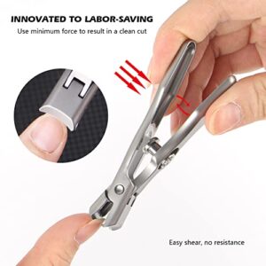 PHOELUXE Nail Clippers, 16mm Wide Jaw Opening Nail Clippers for Cutting Thick Nails Extra Large Toenail & Fingernails Clippers with Safety Lock and Nail File for eniors, Men, Adult (Silver)