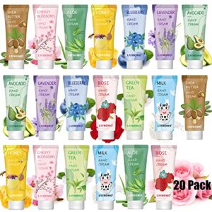 20 pack hand cream gift set for women,hand lotion for dry cracked hands,moisturizing body lotion with vitamin e,natural plant fragrance travel size mini lotion bulk valentine day gifts for her and mom
