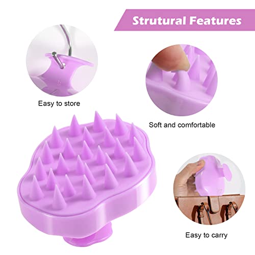 URTHEONE Hair Scalp Massager Shampoo Brush,Soft Silicone Hair Brush for Wet Dry Oily Curly Straight Thick Thin Rough Long Short Natural Men Women Kids Pets Hair Care Tools(Lilac Violet)