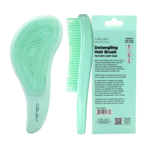 Celavi Detangling Hair Brush for Adults and Kids Hair | Detangler Brush for Natural, Curly, Straight, Wet or Dry Hair | Hairbrush for Men and Women - 1 pack (HRF003)