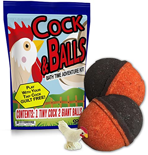 Cock N Balls Bath Time Adventure Kit - Funny Gift for Men and Women - Stocking Stuffer, Adult Gift Baskets, Dirty Santa, Bath Bomb, Bath Products, Spa Gifts for Men, Gag Gifts for Husband