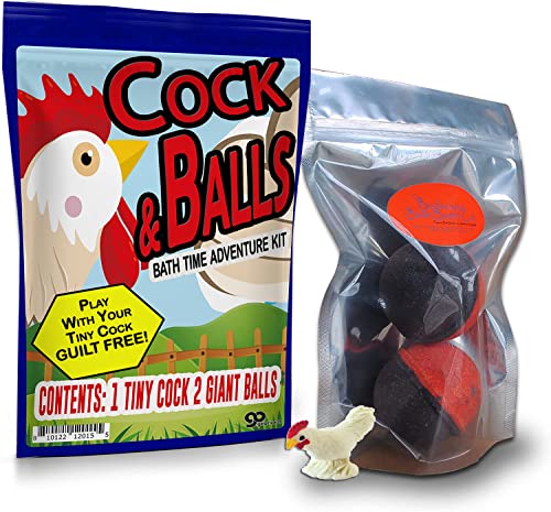 Cock N Balls Bath Time Adventure Kit - Funny Gift for Men and Women - Stocking Stuffer, Adult Gift Baskets, Dirty Santa, Bath Bomb, Bath Products, Spa Gifts for Men, Gag Gifts for Husband