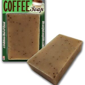 Coffee Soap Handcrafted Scented with Ground Coffee Beans Unisex Coffee Gags Cool Stocking Stuffers for Men Women Coworkers Weird White Elephant Ideas Secret Santa Novelty Coffee Bar Soap