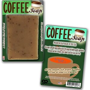 Coffee Soap Handcrafted Scented with Ground Coffee Beans Unisex Coffee Gags Cool Stocking Stuffers for Men Women Coworkers Weird White Elephant Ideas Secret Santa Novelty Coffee Bar Soap