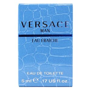 original versace man eau fraiche eau de toiltte edt 5ml 0.17oz cologne for men homme perfume miniature mini parfum collectible bottle new in box
