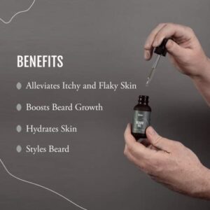 Skiev All-Natural Beard & Skin Oil for Men. Moisturizes, Softens & Promotes Facial Hair Growth- Prevent Itchiness, Ingrown Hair & Flakiness. Lightweight & Quick-Absorption. Cedarwood/Amber Scented w/ Argan & Jojoba Oils - USA Made