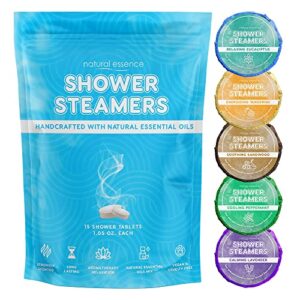 natural essence shower steamers variety of scents 15 packs – shower bombs with aromatherapy and long-lasting wellness effect – valentines day gifts for him and her by trade sailor