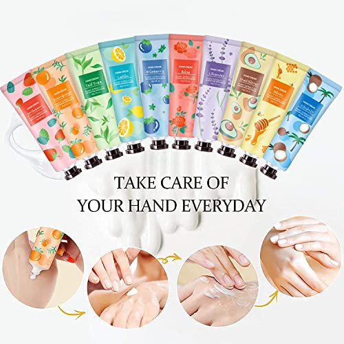 18 Pack Hand Cream for Dry Cracked Hands, Hand Cream Gift Set for Women,Grandma, Deeply Moisturizing Hand Lotion with Shea Butter & Vitamin E for Work, Mini Hand Lotion Travel Size Moisturizer Gifts