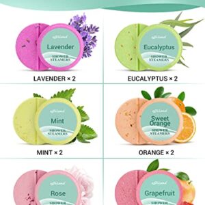 Effiland Aromatherapy Shower Steamers Set, 12-Pack Shower Bombs with Essential Oils,Perfect Bath Gift for Women and Men Relaxing, Girl Gift Valentine's Day Gift Shower Set