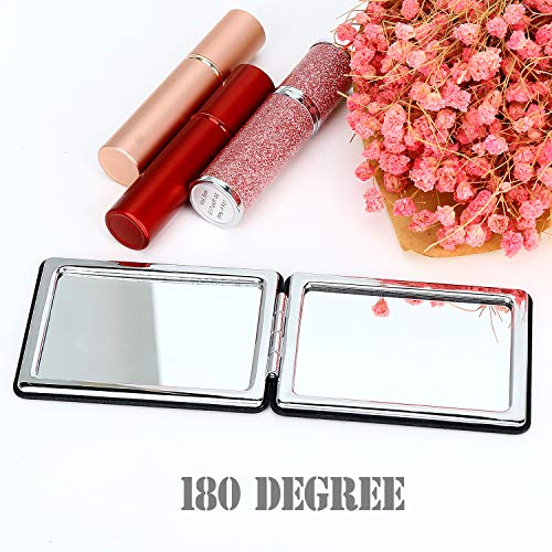 YTZJ Direct Compact Mirror for Men, Women and Girls, Black Travel Makeup Mirrors for Handbag and Pocket, Portable Double-Sided Mirror with Distortion Free