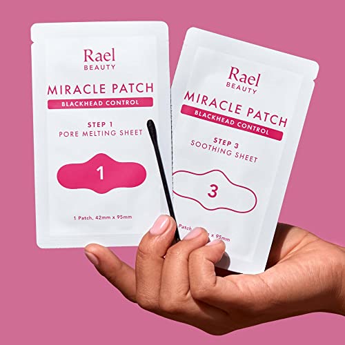 Rael Miracle Patch Melting Pack - Blackhead Control, 3 Steps Kit, Pore Melting and Soothing Sheets for Nose, Sebum Removing Cotton Swabs, Dermatologist Tested (2 Pack)