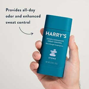 Harry's Extra - Strength Antiperspirant - Odor & Enhanced Sweat Control Antiperspirant for Men - Stone, Pack of 3