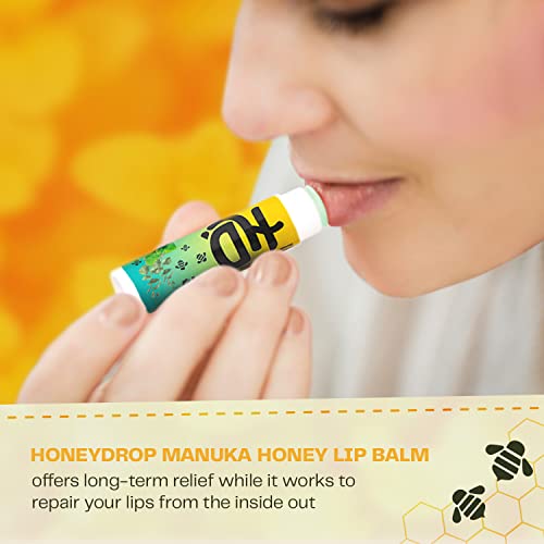 Honeydrop Manuka Honey Lip Balm - Natural Hydrating Lip Treatment Infused with Peppermint and Eucalyptus - Soothes, Moisturizes, and Heals Chapped Lips to Prevent Painful Dryness, Cracking, and Peeling (3)