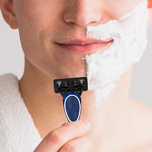 5 Blade Razors for Men with Dual Lubrication and Precision Trimmer Men's Shaving Razor with 4 Cartridge Refills