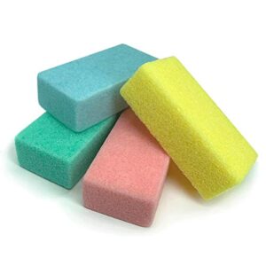 maryton pumice sponge for feet, ultimate pedicure stone callus remover & foot scrubber bulk pack of 4(assorted colors)