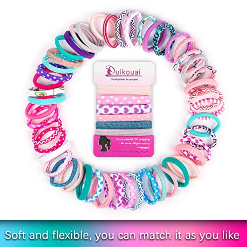 Hair ties for women-48PCS Ties for Thick Heavy or Curly Hair-No Slip Seamless Ponytail Holders-hair ties for girls-Long Lasting Braids- elastic hair ties(multi-color B-48PCS)