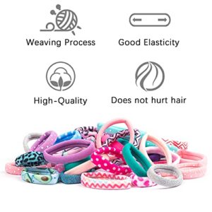 Hair ties for women-48PCS Ties for Thick Heavy or Curly Hair-No Slip Seamless Ponytail Holders-hair ties for girls-Long Lasting Braids- elastic hair ties(multi-color B-48PCS)