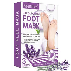 weida sign foot peel mask 3 pack,for cracked heels, dead skin & calluses – exfoliator remove repair rough heels,make your feet baby soft & get a smooth skin (lavender)