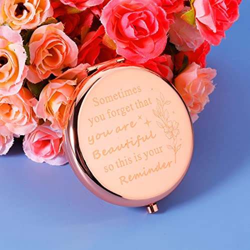 Valentine Gifts for Women Makeup Mirror Birthday Stocking Stuffers Compact Mirror Gifts for Good Froends Girl Daughter Mom Female Friends Inspirational Valentines Presents for Wife Girlfriend BFF