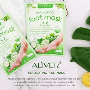 Foot Peel Mask 3 Pack,Remove Callus & Repair rough heals-Men Women (Cucumber)