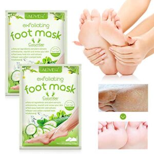 Foot Peel Mask 3 Pack,Remove Callus & Repair rough heals-Men Women (Cucumber)