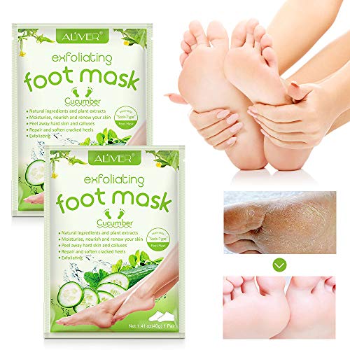 Foot Peel Mask 3 Pack,Remove Callus & Repair rough heals-Men Women (Cucumber)