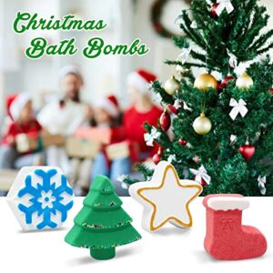 Christmas Bath Bombs for Kids, Christmas Gift Set Bath Bombs for Boys and Girls with Santa Snowflake Christmas Sock Star, 4-Pack Set in a Gift Box Christmas Stocking Stuffer Bubble Bath Bath Bomb Set